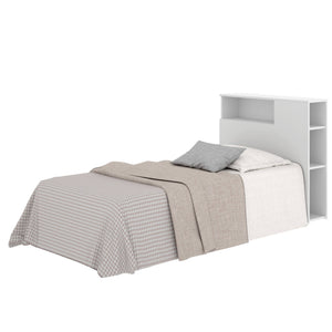 Testiera letto Haitang, Spalliera, Testata per camera da letto, Poggiatesta, 23x99 h96 cm, Bianco