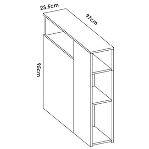 Testiera letto Haitang, Spalliera, Testata per camera da letto, Poggiatesta, 23x99 h96 cm, Bianco