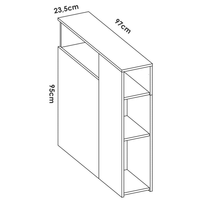 Testiera letto Haitang, Spalliera, Testata per camera da letto, Poggiatesta, 23x99 h96 cm, Bianco