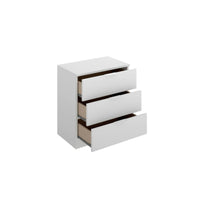 ComodinoArnad, Comò basso, Tavolino da notte, Mensola da letto, 50x34 h58 cm, Bianco