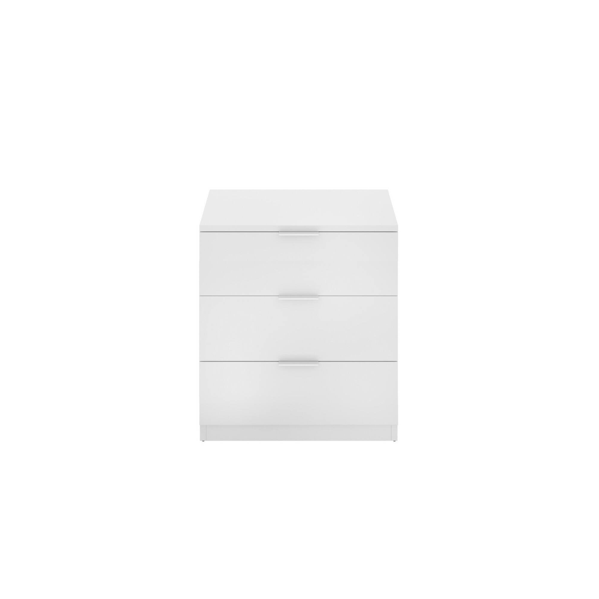 ComodinoArnad, Comò basso, Tavolino da notte, Mensola da letto, 50x34 h58 cm, Bianco