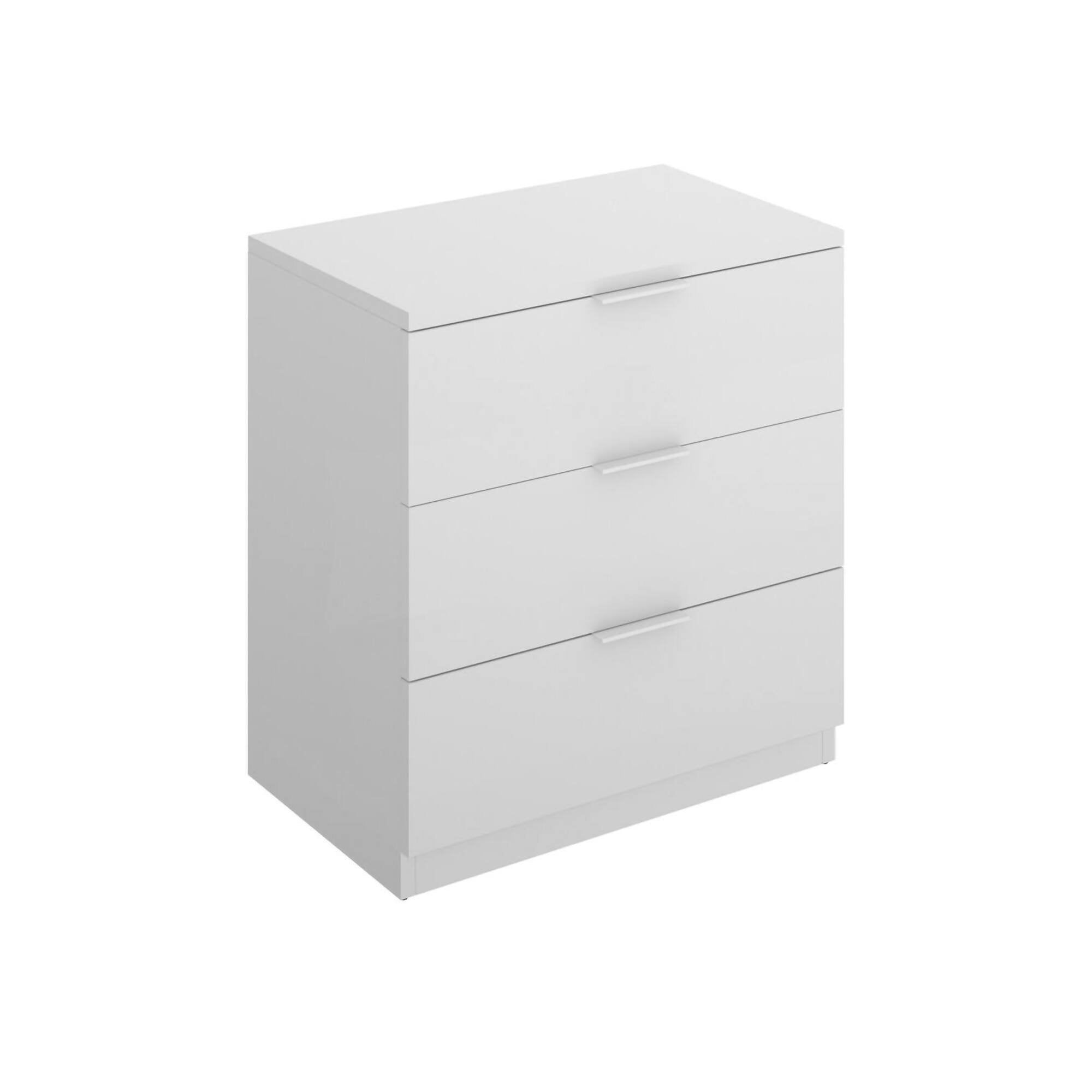 ComodinoArnad, Comò basso, Tavolino da notte, Mensola da letto, 50x34 h58 cm, Bianco