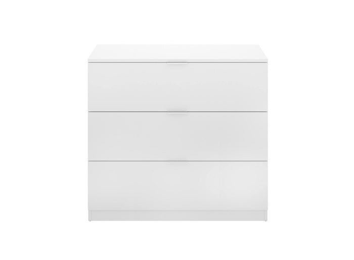 Cassettiera Loke, Settimino multiuso, Comò camera da letto, Mobile con cassetti, 82x39 h82 cm, Bianco