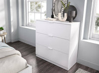 Cassettiera Loke, Settimino multiuso, Comò camera da letto, Mobile con cassetti, 82x39 h82 cm, Bianco