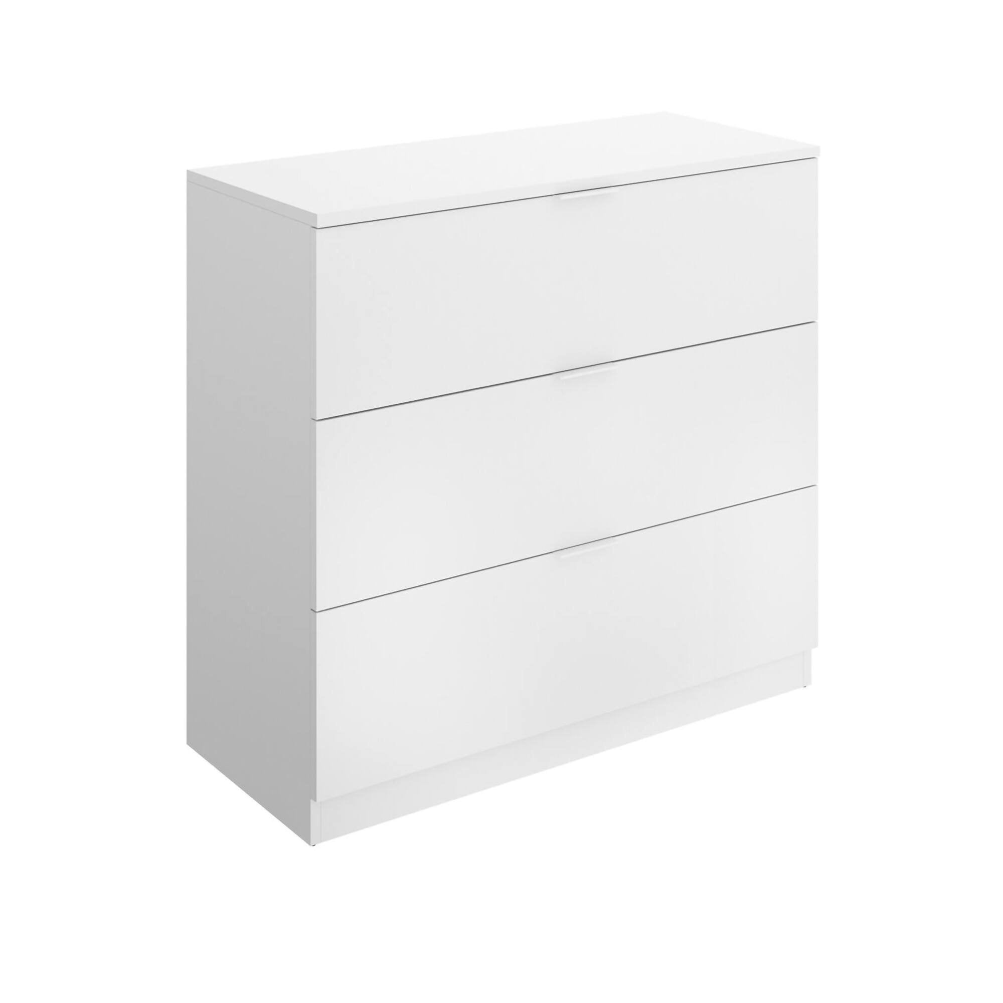 Cassettiera Loke, Settimino multiuso, Comò camera da letto, Mobile con cassetti, 82x39 h82 cm, Bianco