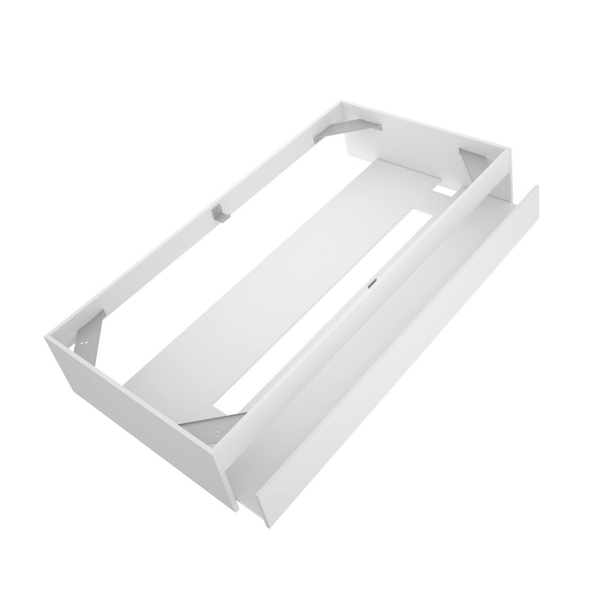 Letto per bambini Aka, Lettino per cameretta, Set camera da letto, Struttura porta materasso, 96x195 h40 cm, Bianco