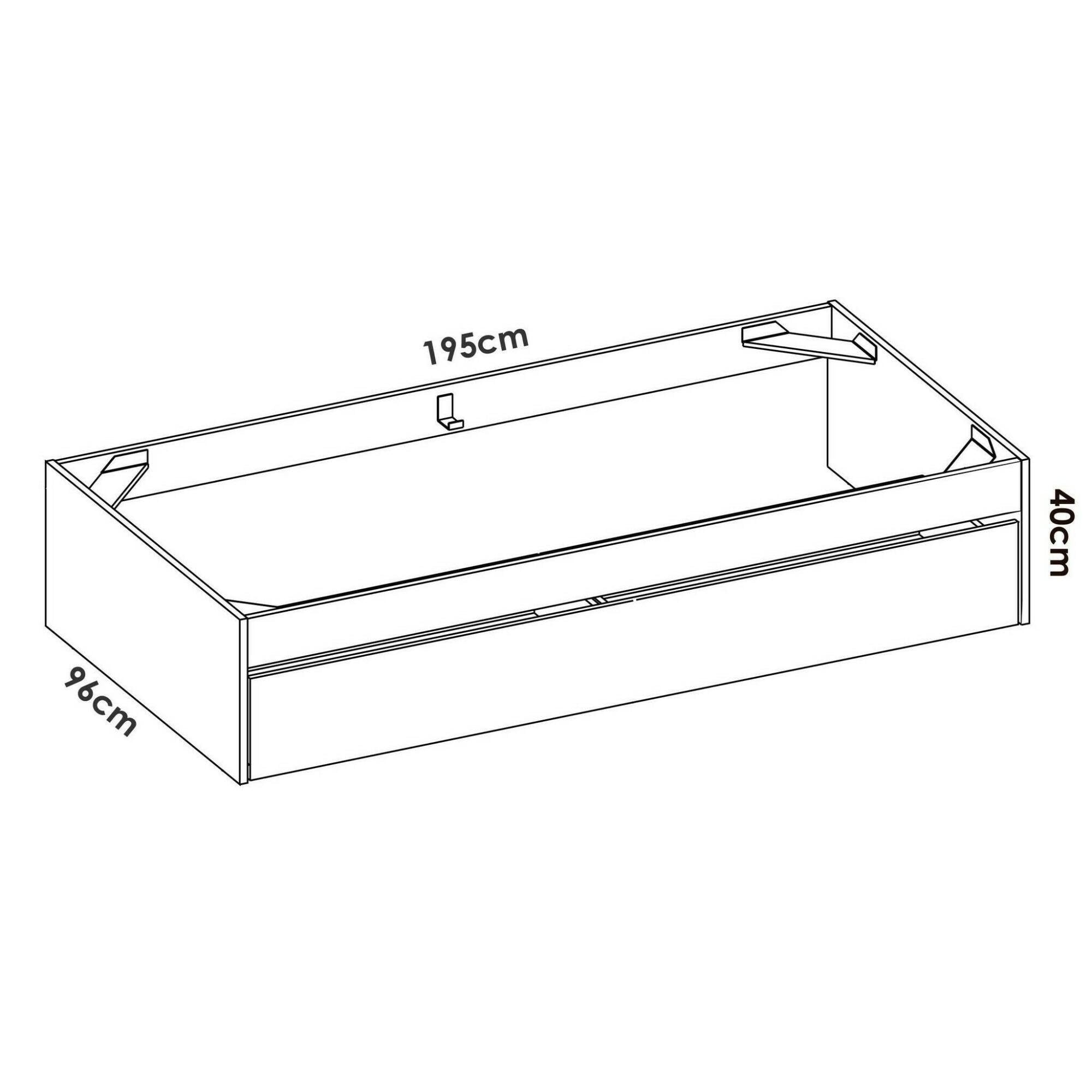 Letto per bambini Aka, Lettino per cameretta, Set camera da letto, Struttura porta materasso, 96x195 h40 cm, Bianco