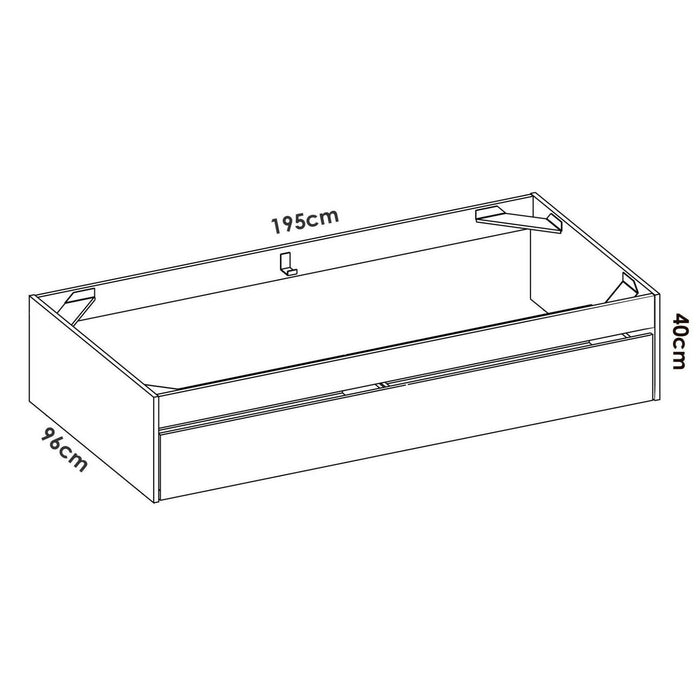 Letto per bambini Aka, Lettino per cameretta, Set camera da letto, Struttura porta materasso, 96x195 h40 cm, Bianco