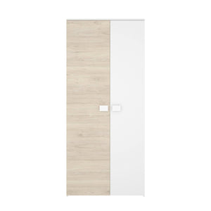 Guardaroba 2 ante Firmin, Mobile camera da letto, Cabina armadio portabiti, Armadio appendiabiti, 90x53 h202 cm, Bianco e Rovere