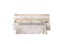 Testiera letto Trudy, Spalliera, Testata per camera da letto, Poggiatesta, 248x34 h96 cm, Rovere e Bianco