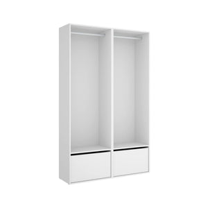 Guardaroba grande Pewa, Mobile camera da letto, Cabina armadio portabiti, Armadio appendiabiti, 120x45 h205 cm, Bianco e Rovere