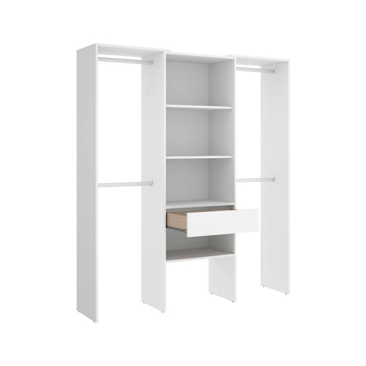 Guardaroba grande Castries, Mobile camera da letto, Cabina armadio portabiti, Armadio appendiabiti, 160x50 h187 cm, Bianco