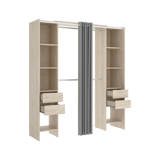 Guardaroba grande Olaf, Mobile camera da letto, Cabina armadio portabiti, Armadio appendiabiti, 180x50 h205 cm, Rovere