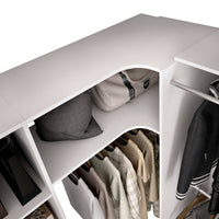 Guardaroba grande Pali, Mobile camera da letto, Cabina armadio portabiti, Armadio appendiabiti, 214x141 h205 cm, Bianco