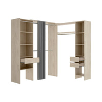 Guardaroba grande Pali, Mobile camera da letto, Cabina armadio portabiti, Armadio appendiabiti, 214x141 h205 cm, Rovere