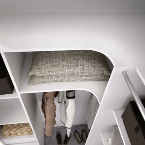 Guardaroba grande Dindo, Mobile camera da letto, Cabina armadio portabiti, Armadio appendiabiti, 234x141 h205 cm, Bianco