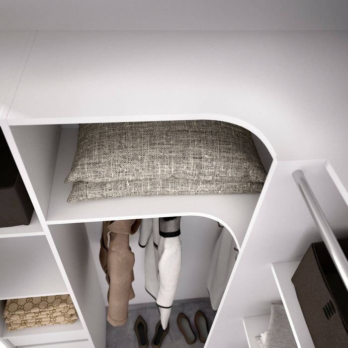 Guardaroba grande Dindo, Mobile camera da letto, Cabina armadio portabiti, Armadio appendiabiti, 234x141 h205 cm, Bianco