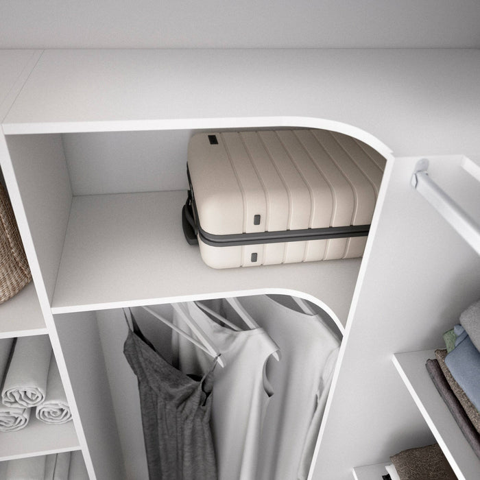 Guardaroba grande Alanno, Mobile camera da letto, Cabina armadio portabiti, Armadio appendiabiti, 234x141 h205 cm, Bianco