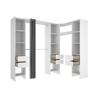 Guardaroba grande Alanno, Mobile camera da letto, Cabina armadio portabiti, Armadio appendiabiti, 234x141 h205 cm, Bianco