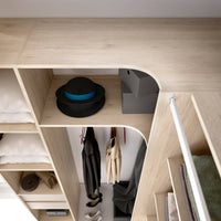 Guardaroba grande Alanno, Mobile camera da letto, Cabina armadio portabiti, Armadio appendiabiti, 234x141 h205 cm, Rovere