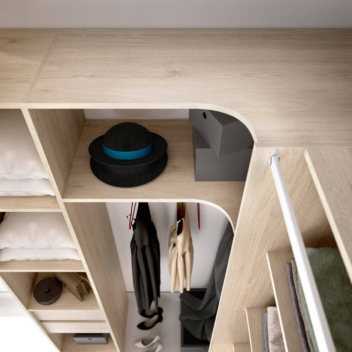 Guardaroba grande Alanno, Mobile camera da letto, Cabina armadio portabiti, Armadio appendiabiti, 234x141 h205 cm, Rovere