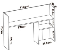 Scrivania Zefiro, Scrittoio multiuso, Tavolo per ufficio porta PC, Piano di lavoro, 110x50 h152 cm, Bianco