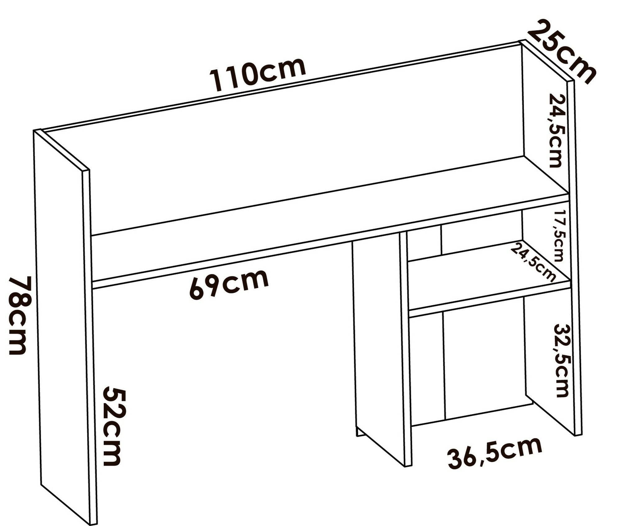 Scrivania Zefiro, Scrittoio multiuso, Tavolo per ufficio porta PC, Piano di lavoro, 110x50 h152 cm, Bianco