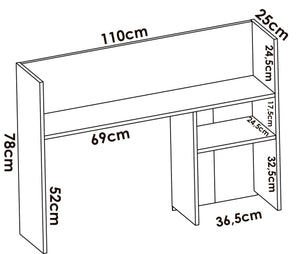 Scrivania Zefiro, Scrittoio multiuso, Tavolo per ufficio porta PC, Piano di lavoro, 110x50 h152 cm, Bianco