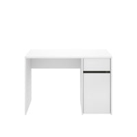 Scrivania Aischa, Scrittoio multiuso, Tavolo per ufficio porta PC, Piano di lavoro, 110x50 h74 cm, Bianco