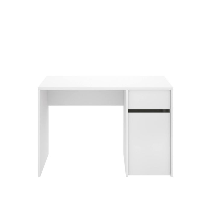 Scrivania Aischa, Scrittoio multiuso, Tavolo per ufficio porta PC, Piano di lavoro, 110x50 h74 cm, Bianco