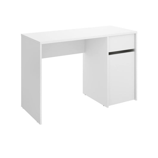 Scrivania Aischa, Scrittoio multiuso, Tavolo per ufficio porta PC, Piano di lavoro, 110x50 h74 cm, Bianco