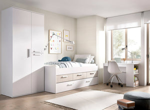 Scrivania Arianella, Scrittoio multiuso, Tavolo per ufficio porta PC, Piano di lavoro, 115x50 h74 cm, Bianco