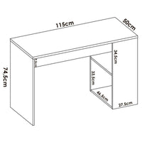Scrivania Arianella, Scrittoio multiuso, Tavolo per ufficio porta PC, Piano di lavoro, 115x50 h74 cm, Bianco
