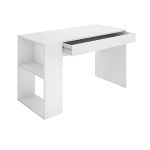 Scrivania Arianella, Scrittoio multiuso, Tavolo per ufficio porta PC, Piano di lavoro, 115x50 h74 cm, Bianco