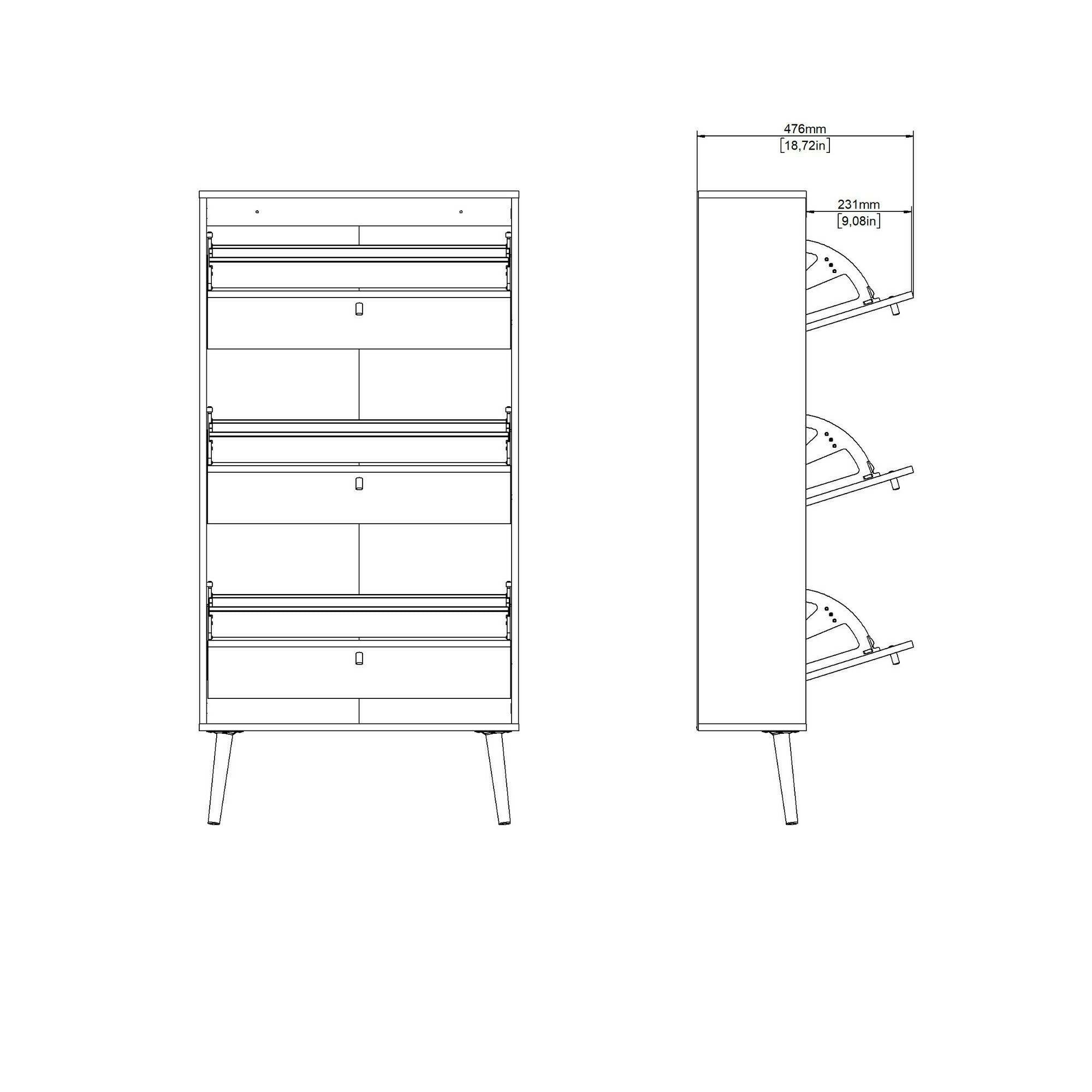 Scarpiera Fung, Mobile portascarpe, Armadio da ingresso multiuso, Mobiletto per calzature, 70x24 h139 cm, Bianco