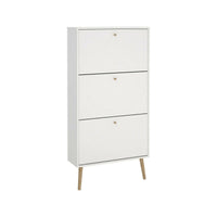 Scarpiera Fung, Mobile portascarpe, Armadio da ingresso multiuso, Mobiletto per calzature, 70x24 h139 cm, Bianco