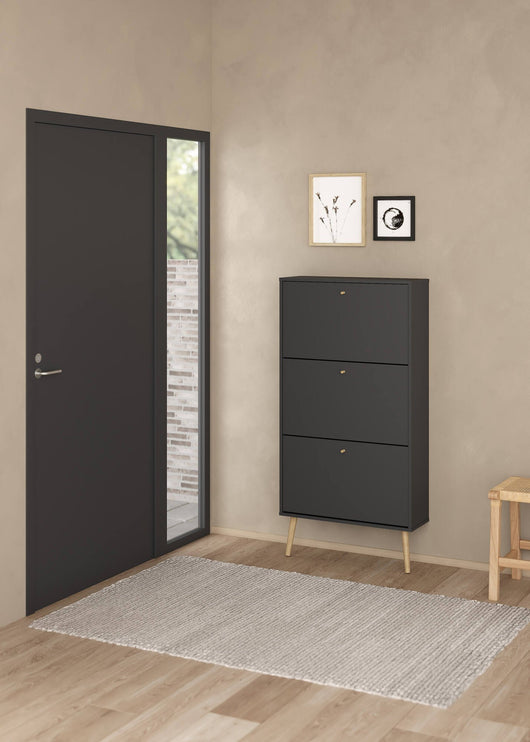 Scarpiera Fung, Mobile portascarpe, Armadio da ingresso multiuso, Mobiletto per calzature, 70x24 h139 cm, Grigio