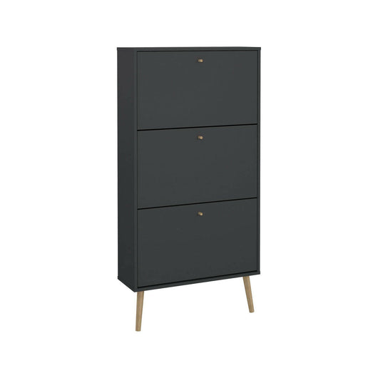 Scarpiera Fung, Mobile portascarpe, Armadio da ingresso multiuso, Mobiletto per calzature, 70x24 h139 cm, Grigio