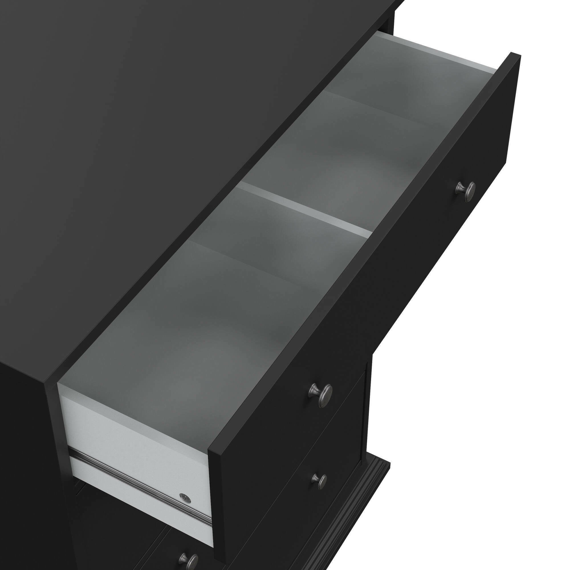 Cassettiera Lehar, Settimino multiuso, Comò camera da letto, Mobile con cassetti, 86x52 h116 cm, Nero