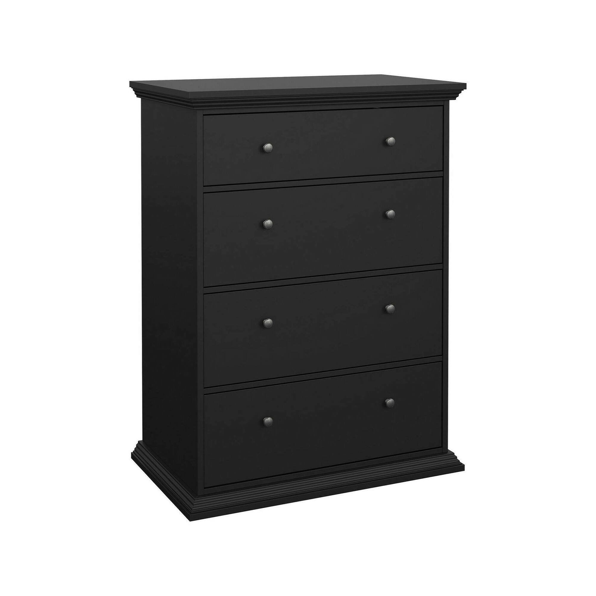 Cassettiera Lehar, Settimino multiuso, Comò camera da letto, Mobile con cassetti, 86x52 h116 cm, Nero