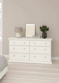 Credenza Hibaru, Buffet da soggiorno, Madia da salotto, Dispensa da cucina, 163x52 h88 cm, Bianco