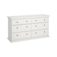 Credenza Hibaru, Buffet da soggiorno, Madia da salotto, Dispensa da cucina, 163x52 h88 cm, Bianco
