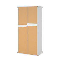 Guardaroba 2 ante Darby, Mobile camera da letto, Cabina armadio portabiti, Armadio appendiabiti, 96x63 h200 cm, Bianco