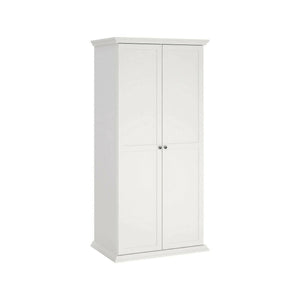 Guardaroba 2 ante Darby, Mobile camera da letto, Cabina armadio portabiti, Armadio appendiabiti, 96x63 h200 cm, Bianco
