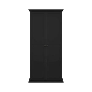 Guardaroba 2 ante Darby, Mobile camera da letto, Cabina armadio portabiti, Armadio appendiabiti, 96x63 h200 cm, Nero