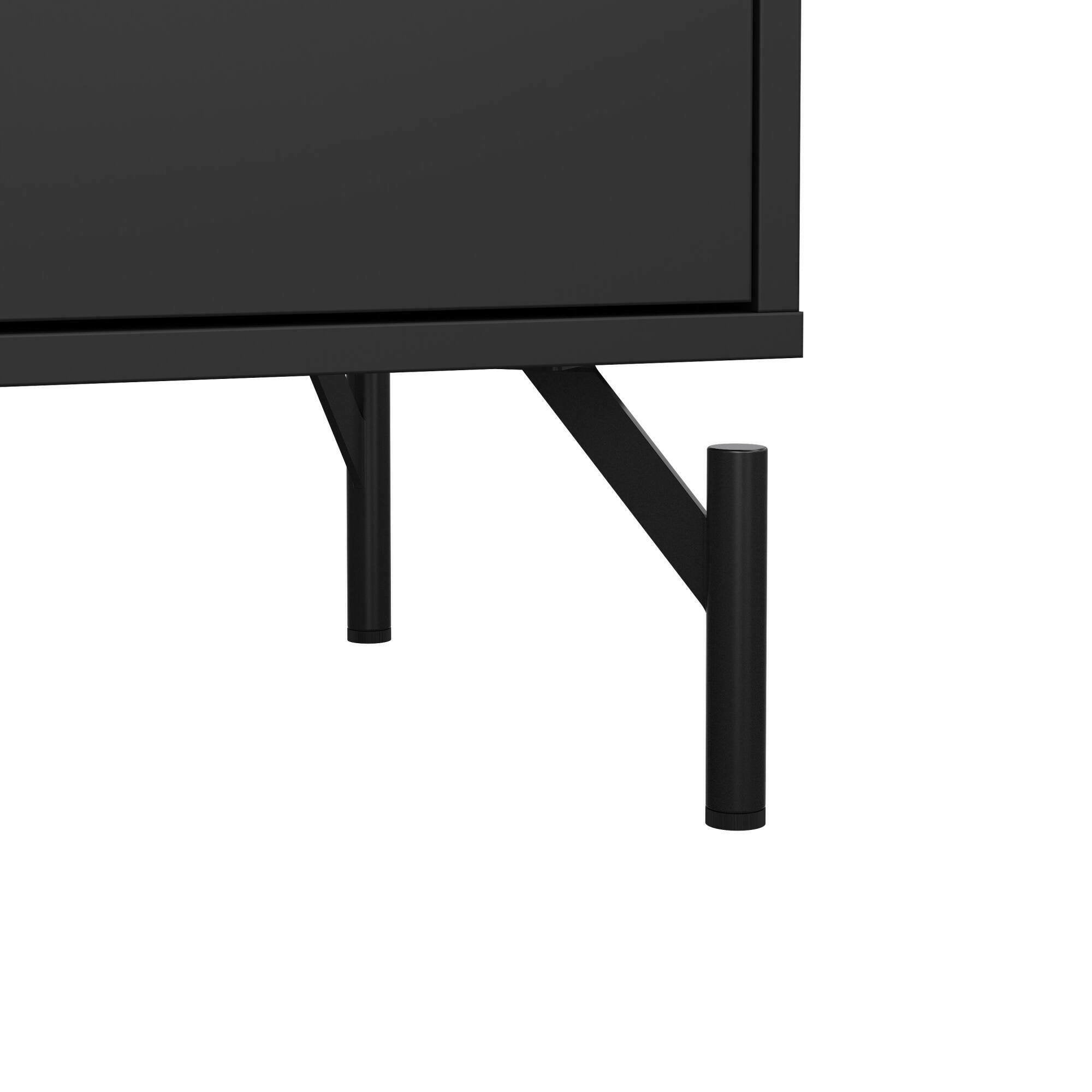 Cassettiera Puglia, Settimino multiuso, Comò camera da letto, Mobile con cassetti, 99x40 h96 cm, Nero