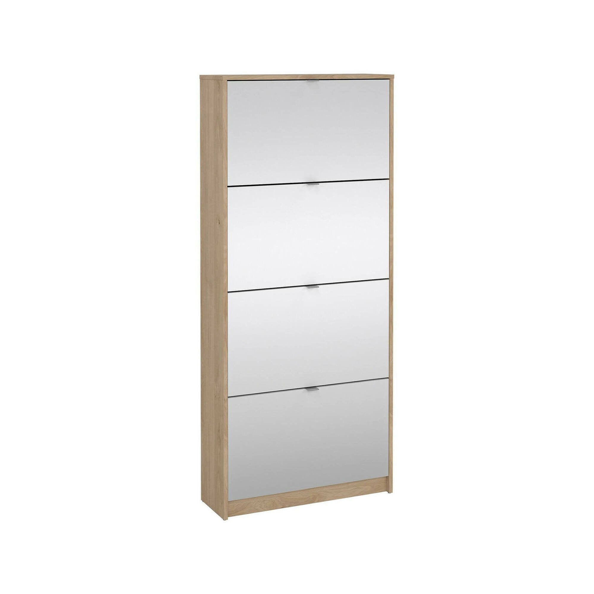 Scarpiera Aepytus, Mobile portascarpe, Armadio da ingresso multiuso, Mobiletto per calzature, 70x24 h162 cm, Rovere