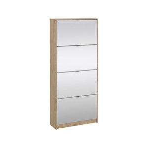 Scarpiera Aepytus, Mobile portascarpe, Armadio da ingresso multiuso, Mobiletto per calzature, 70x24 h162 cm, Rovere