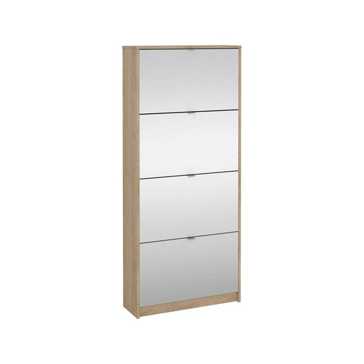 Scarpiera Aepytus, Mobile portascarpe, Armadio da ingresso multiuso, Mobiletto per calzature, 70x24 h162 cm, Rovere