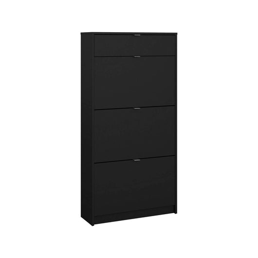 Scarpiera Mandukhai, Mobile portascarpe, Armadio da ingresso multiuso, Mobiletto per calzature, 70x24 h140 cm, Nero